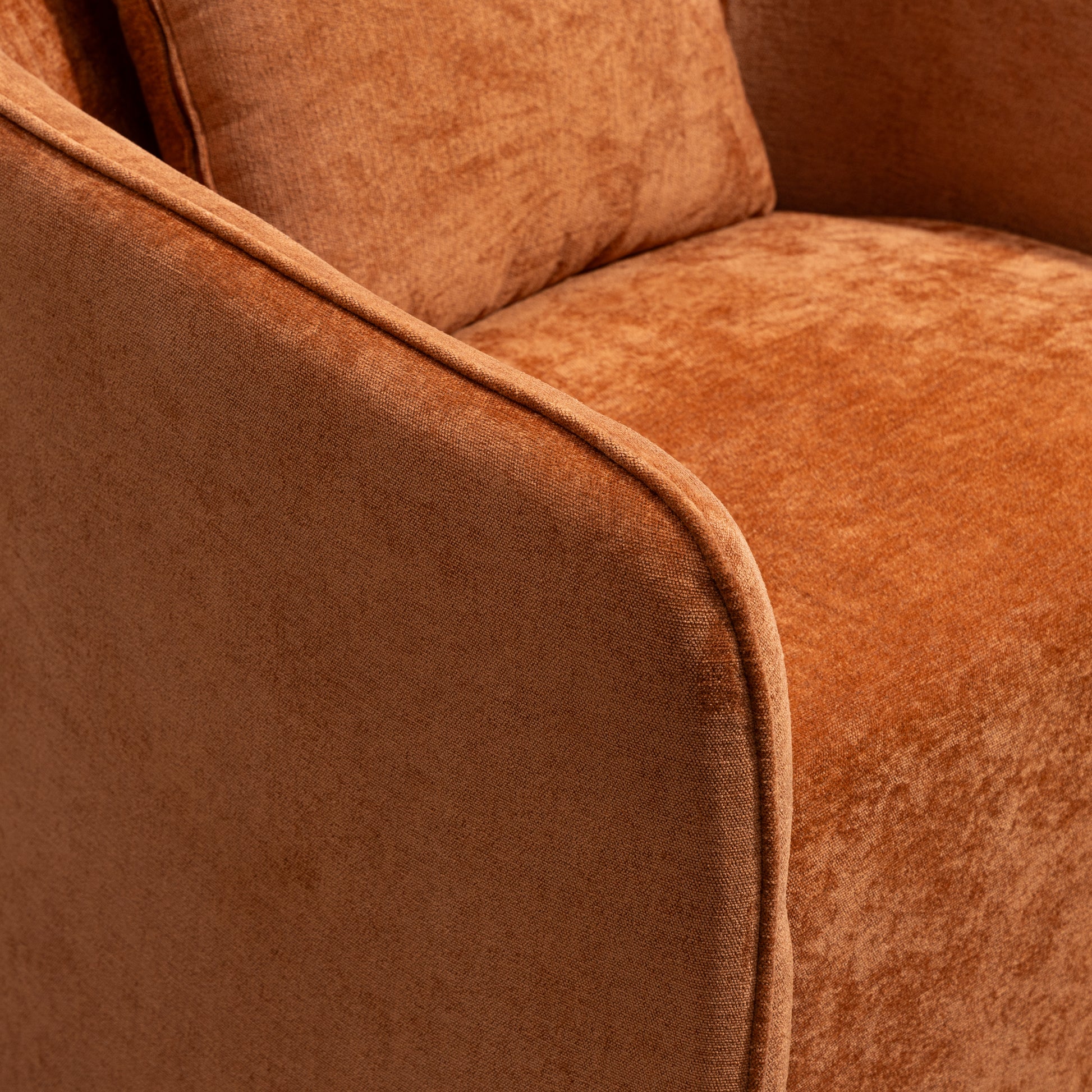 Mid Century Modern Accent Chair With Wood Frame, Upholstered,Swivel Chairs For Living Room Chairs With Waist Cushion, Reading Armchair For Bedroom Sunroom Brown Modern Foam Velvet