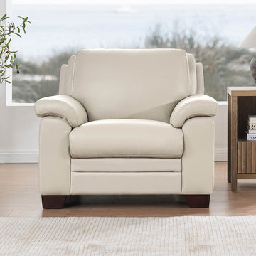 Magnum Leather Chair Beige Memory Foam Genuine Leather