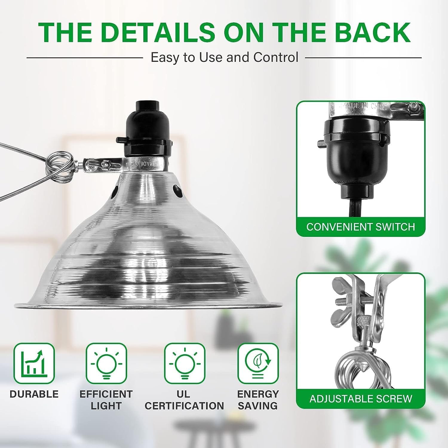 Hiwkltclamplightmx2 2 Pack Clamp Lamp Light With 8.5 Inch Aluminum Reflector Up To 150 Watt E26 Socket No Bulb Included 6 Feet 18 2 Spt 2 Cord, Silver Silver Aluminium