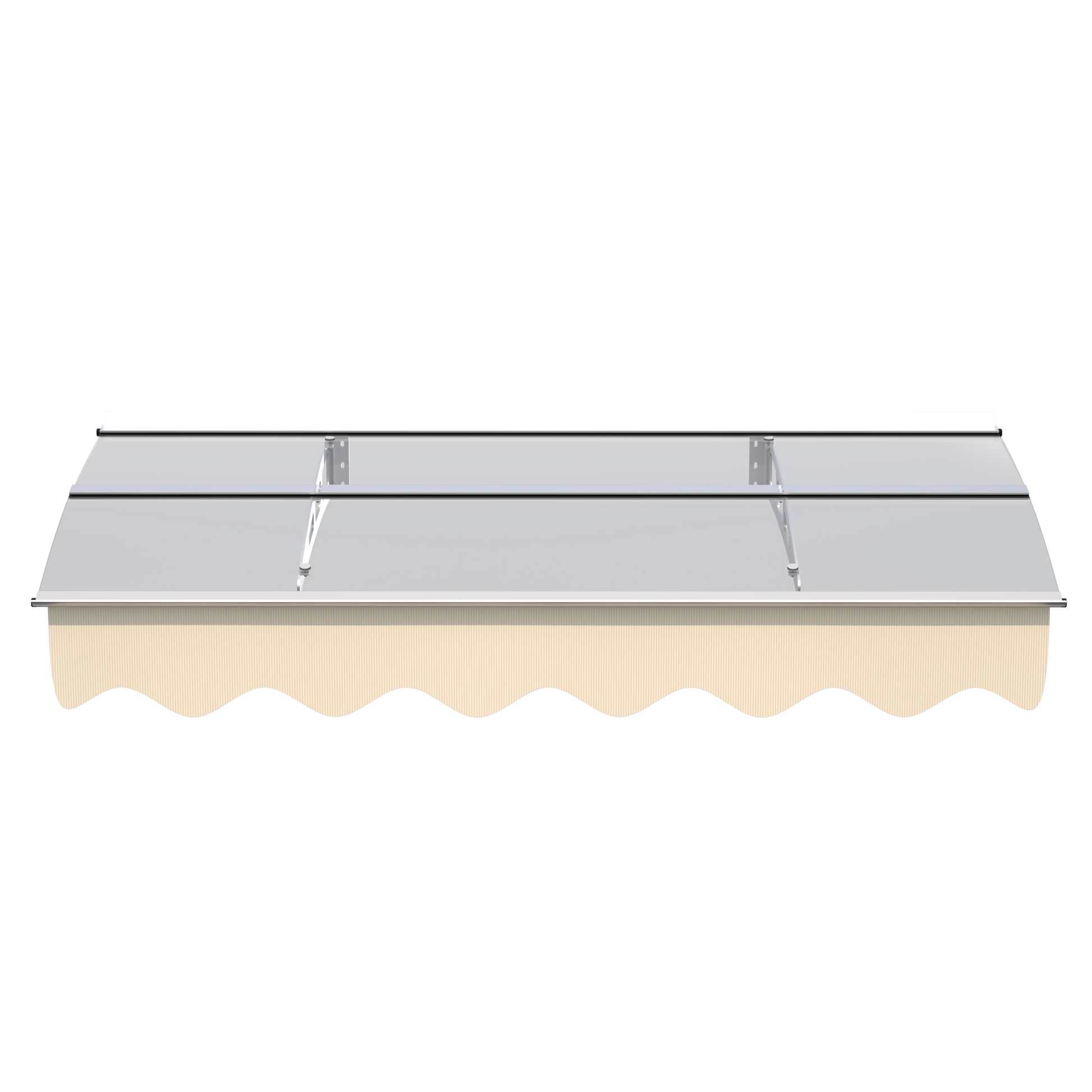 5934W Series Door Window Awning Canopy W59"Xd34" Made Of 0.137Inch 3.5Mm Thick Virtually Crystal Solid Polycarbonate Sheet With Polyester Valance For Wooden House. Silver Clear Square None Garden & Outdoor Modern Heavy Snow Load Canopies Iron Plastic