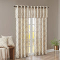 Fretwork Print Grommet Top Window Valance Beige Grey 50X18
