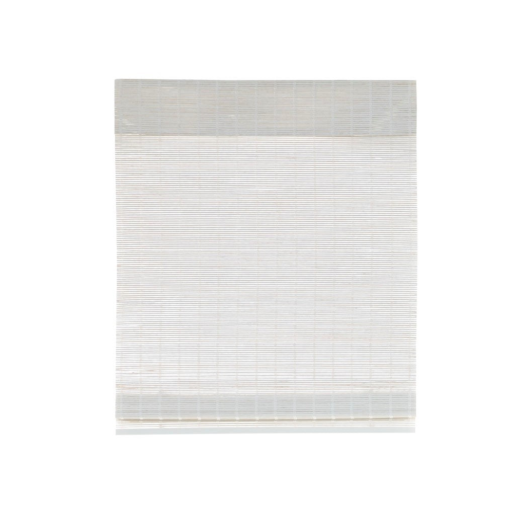 Bamboo Light Filtering Roman Shade 64"L White Bamboo