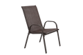 2 Piece Patio Chairs, Outdoor Camping Chairs Withtextilene Fabric, Set Of 2 Garden Chairs With Armrest High Backrest For Garden Patio Pool Beach Yard Space Saving Brown Brown Steel