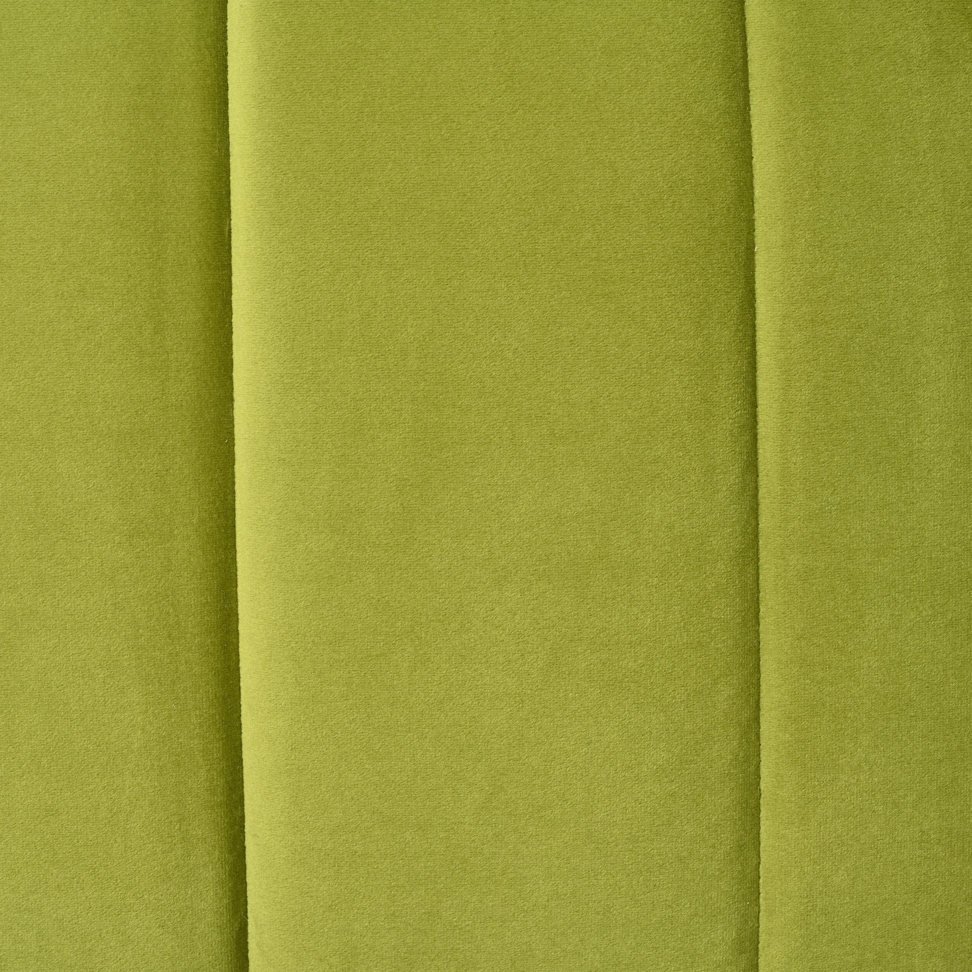 Modern Velvet Accent Chair With Ribbed Detail, Luxury Curved Fully Upholstered Accent Chair, Green No Assembly Needed Green Velvet