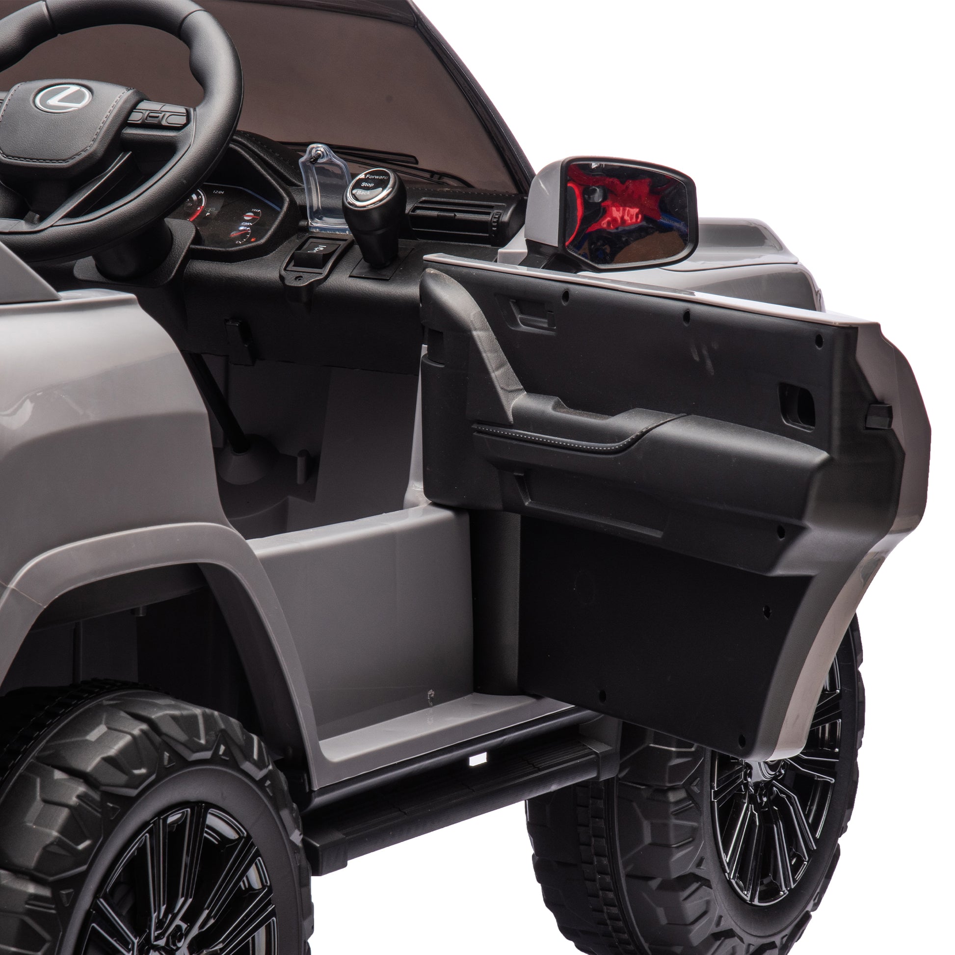Licensed Lexus Lx600 24V Two Seater Kids Ride On Car W Parents Control,Seat Width 20 Inches,2Wd,Four Wheel Suspension,Bluetooth,Mp3,Music,Adjustable Volume,Power Display,Speeds 1.86 3.11Mph For Kids. Gray Polypropylene