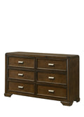 Contemporary Style 1Pc 6 Drawer Dresser Dark Brown Finish Wooden Home Bedroom Furniture Brown Bedroom Contemporary Wood