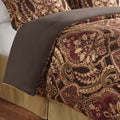 4 Piece Comforter Set Burdy Queen Multicolor Polyester