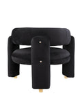 Accent Chair Black Fabric