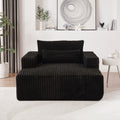 75 Inch Corduroy Sponge Sofa Lounge Chair,No Assembly Required,Fluffy Modern Sleeper Chair For Indoor Living Room Bedroom Black Foam Corduroy 1 Seat