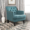 Harrison Tufted Club Chair Teal Fabric