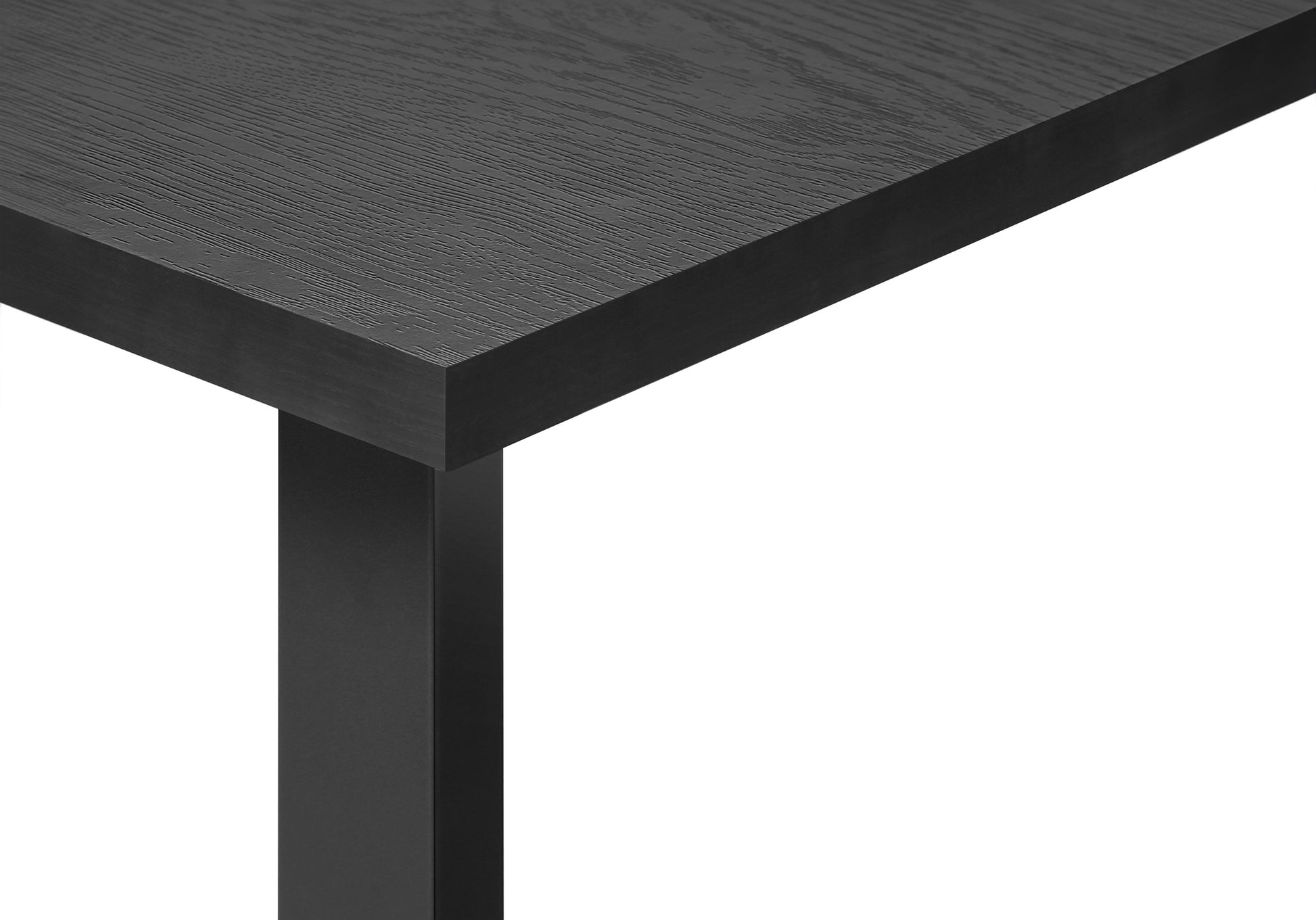 Computer Desk, Home Office, Left, Right Set Up, Storage Shelves, 55"L, Work, Laptop, Black Laminate, Black Metal, Contemporary, Modern Black Particle Board