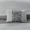 Embroidered 8 Piece Comforter Set Grey Cal King California King Grey Polyester