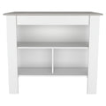 Brooklyn Kitchen Island, Three Concealed Shelves Multicolor Kitchen Contemporary,Industrial,Modern Rectangular Pine Melamine Melamine Medium 40 55In