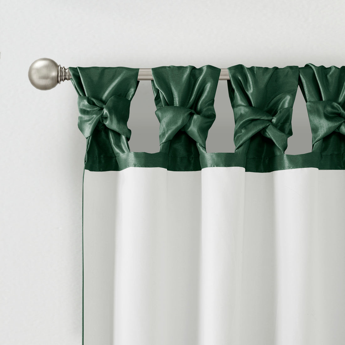Twist Tab Lined Window Curtain Panel Green 50X95" Green Polyester