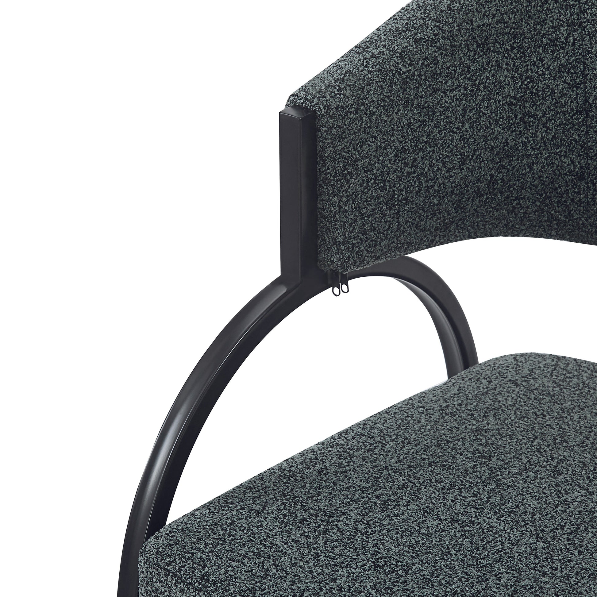 Upholstered Dining Chairs With Metal Legs Set Of 2 ,Dark Green Black Dark Green Black Fabric Metal