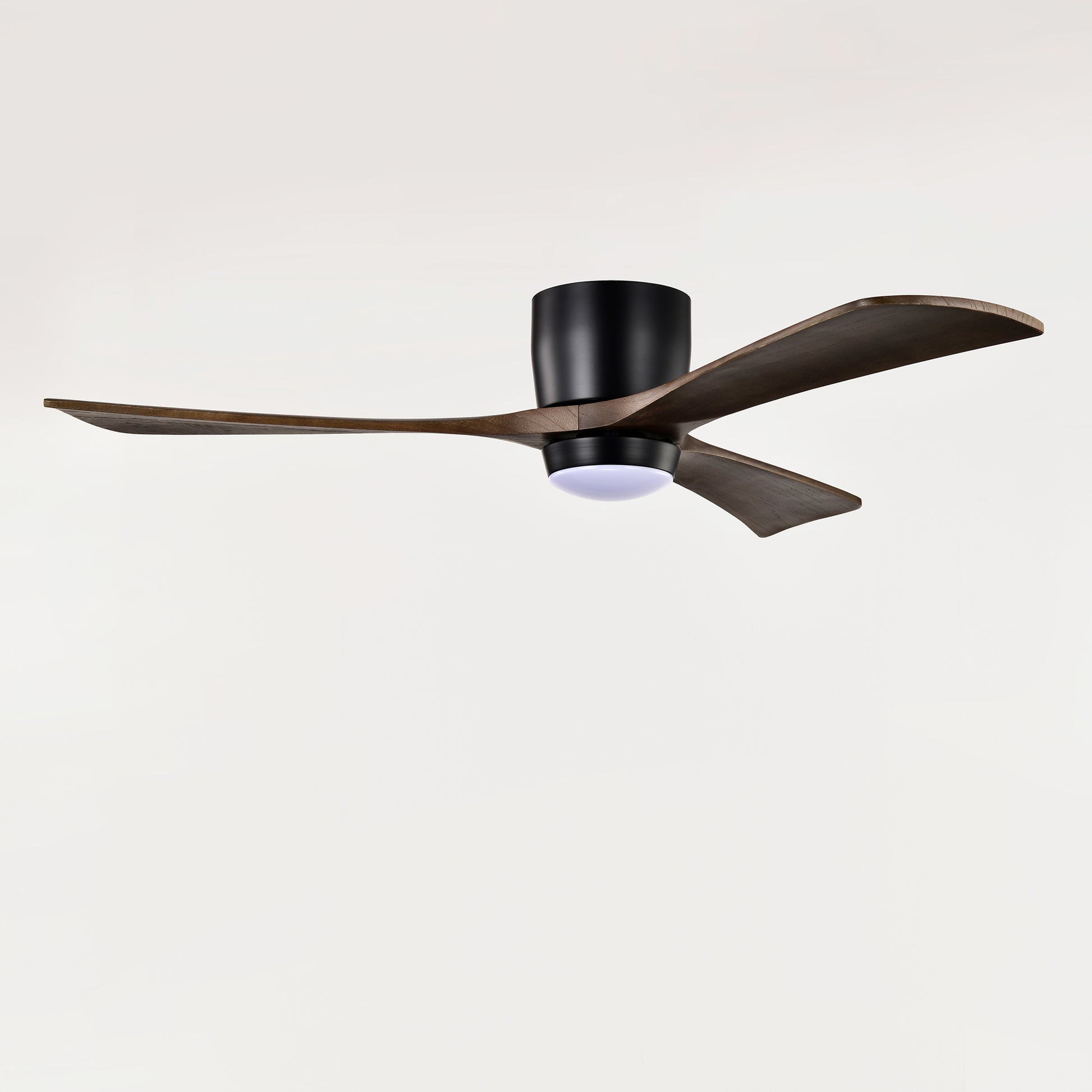 52" Ceiling Fan With Lights Remote Control,Quiet Dc Motor 3 Blade Ceiling Fans 6 Speed Levels,Reversible Ceiling Fan, For Patio Living Room, Bedroom, Office,Indoor. Matte Black Black Walnut Matte