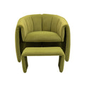 Coolmore Accent Chair With Ottoman, Mid Century Modern Barrel Chair Upholstered Club Tub Round Arms Chair For Living Room Bedroom Office Olive Green Velvet Olive Green Foam Velvet