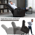 Infinite Position Up To 350 Lbs Power Lift Recliner Chair For Elderly, Heavy Duty Motion Mechanism With 8 Point Vibration Massage And Lumbar Heating, Usb Charging Port, Cup Holders, Brown White Metal Primary Living Space Heavy Duty Pine Brown Faux