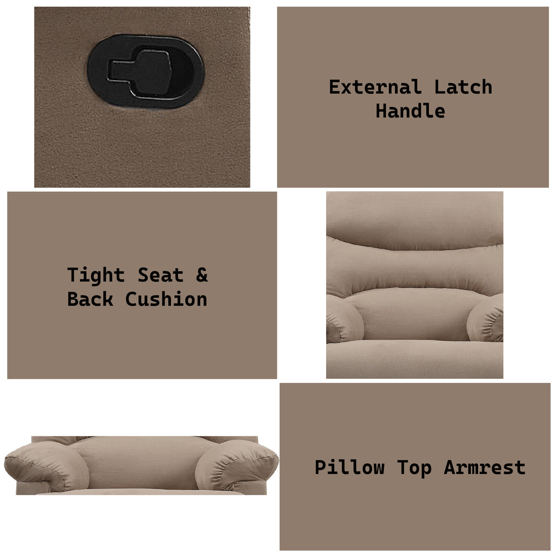 Arcadia Light Brown Microfiber Motion Recliner Light Brown Microfiber