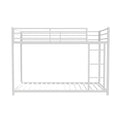Metal Twin Over Twin Bunk Bed Heavy Duty Sturdy Metal Noise Reduced Safety Guardrail No Box Spring Needed,White Twin White Metal Metal
