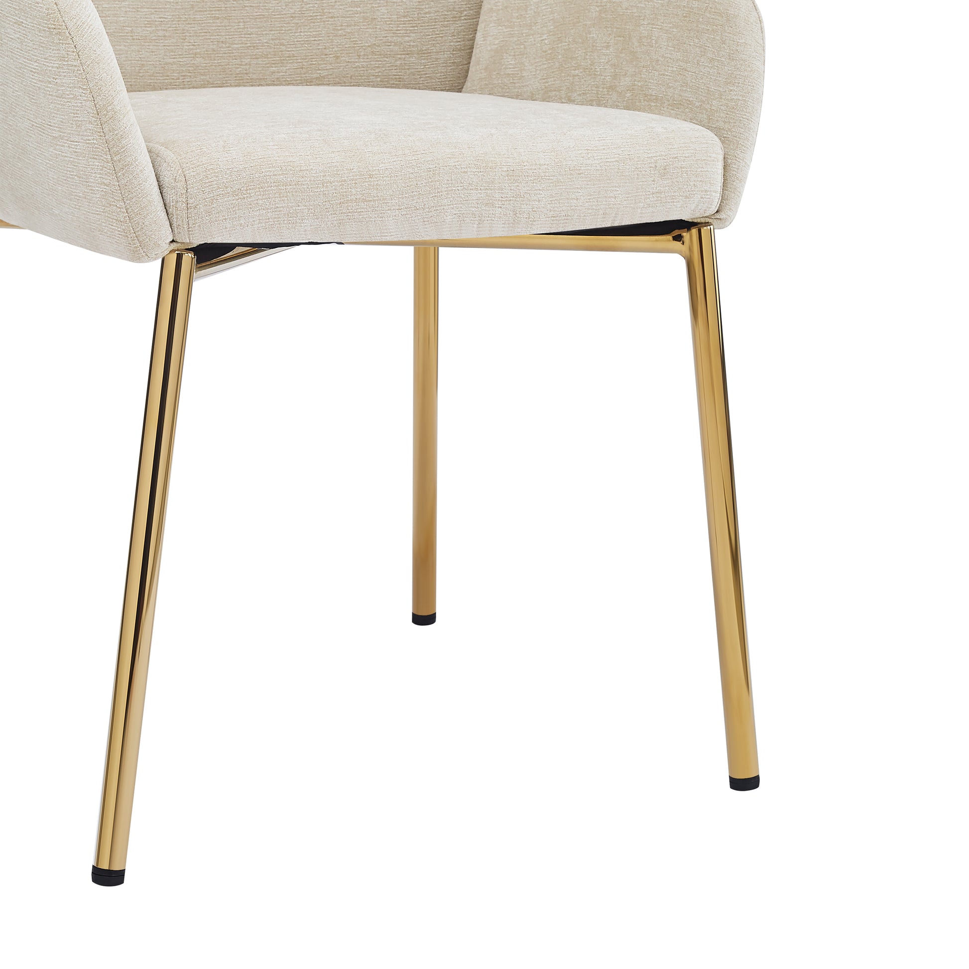 Dining Chair Set Of 2 Beige Metal