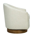 Upholstered Swivel Chair With Wood Base Cream Wood