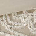 Tufted Cotton Chenille Medallion Comforter Set Taupe Full Queen Full Taupe Polyester