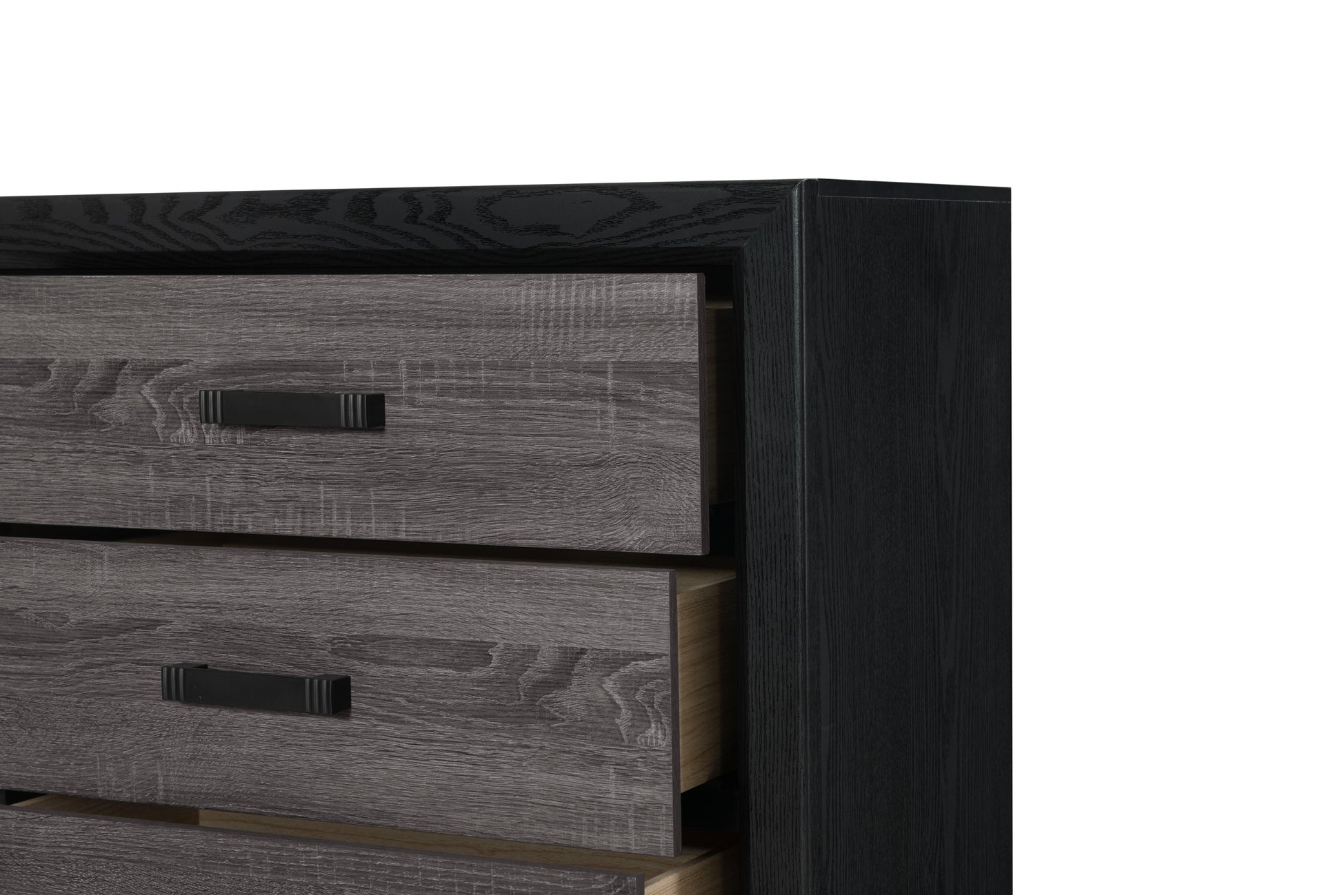 Soluto Grey And Black Chest Black Gray Rubber Wood