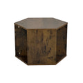 23.62'' Hexagonal Coffee Table Side Table Nightstand Antique Wood Antique Brown Mdf