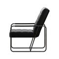 Modern Metal Framed Armchair With Black Technical Leather,Stylish & Comfortable Indoor Lounge Accent Chair For Living Room, Office,Bedroom Black Primary Living Space Modern Technical Leather
