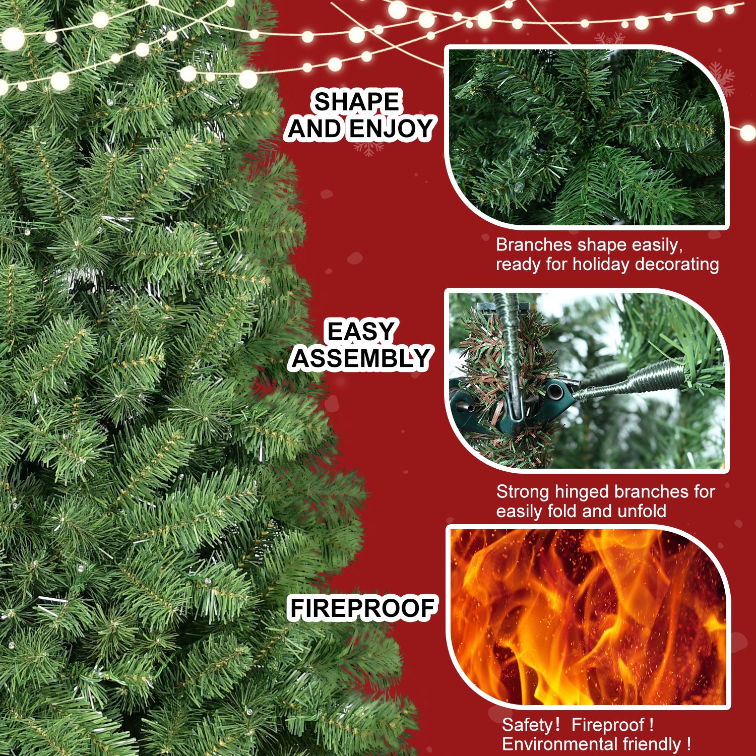 5Ft Pvc Green Memory Wire Christmas Tree Green Polyethylene