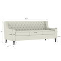 78.75'' 3 Seater Sofa, Button Tufted Backrest With Comfy Cushion, Mid Century Modern Couches For Living Room, Upholstered Comfy Sofa Couch For Bedroom, Apartment Beige Polyester 3 Seat