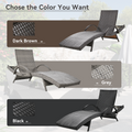 K&K 80'' Outdoor Wicker Chaise Lounge Chairs Set Of 2, Patio Rattan Reclining Chair Pull Out Side Table Adjustable Backrest Ergonomic Wave Design Pool Sunbathing Recliners, Grey No Lounge Grey Seats