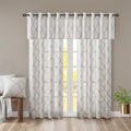 Fretwork Print Grommet Top Window Valance Ivory Grey 50X18