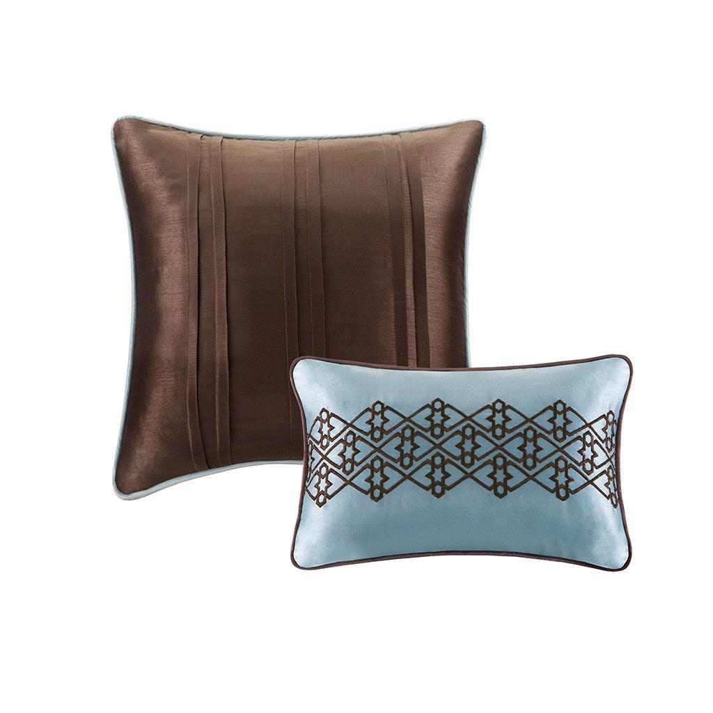 5 Piece Reversible Jacquard Bedspread Set Blue Queen Queen Blue Cotton