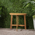 Westmont Half Round Bistro Table, Natural Natural Acacia Wood