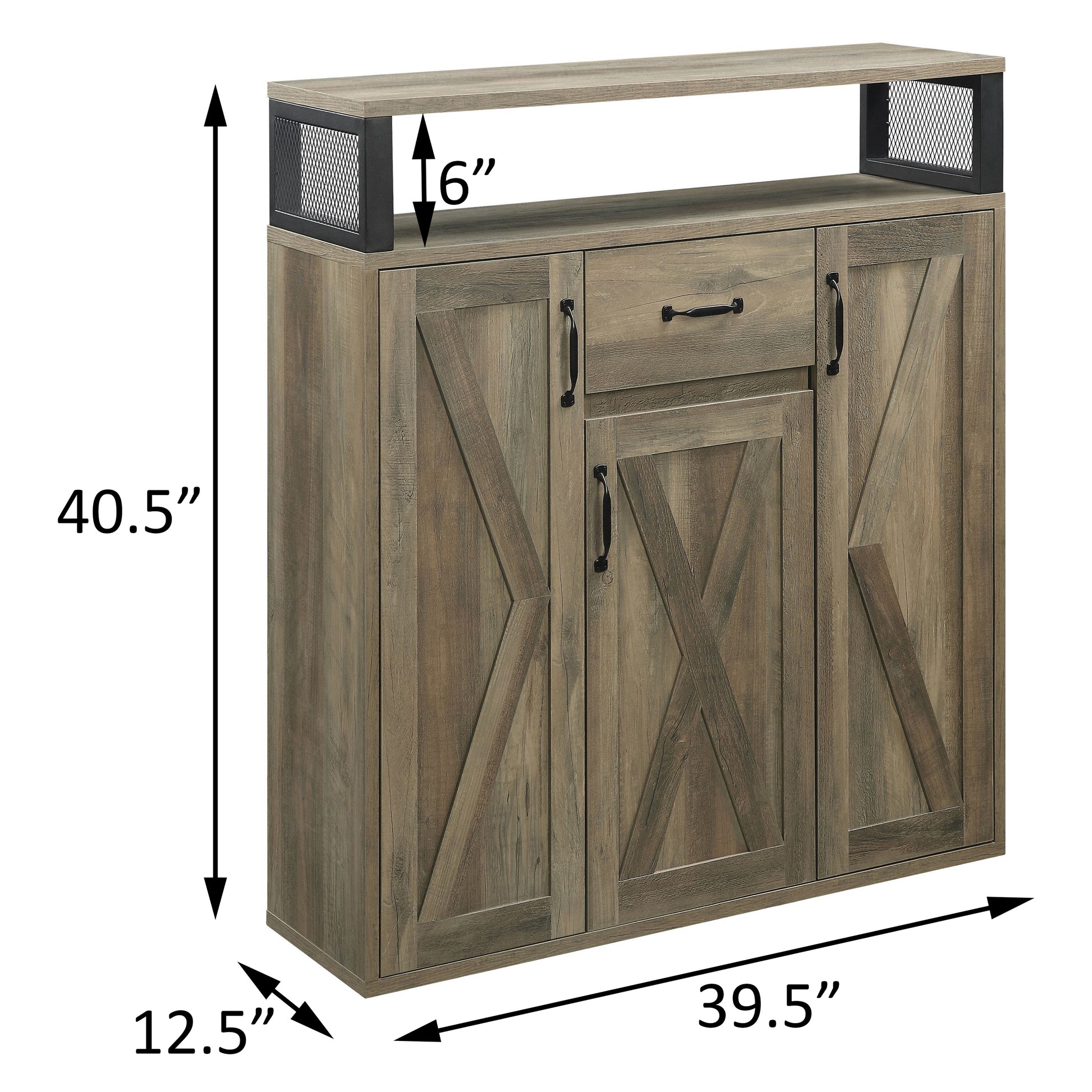 Rustic Oak Server With 3 Doors Rustic Dining Room Rustic Oak Drawers Included Wood Metal