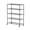 Warehouse, Supermarket,Kitchen,And Other 5 Layer Heavy Duty Adjustable Shelves With Wheels And Adjustable Feet,Each Metal Frame Bearing 300 Pounds. 59.45