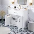 30 Inch Bathroom Vanity With Ceramic Sink And Large Storage The Perfect Choice For Small Bathrooms White Bathroom Solid Wood Mdf