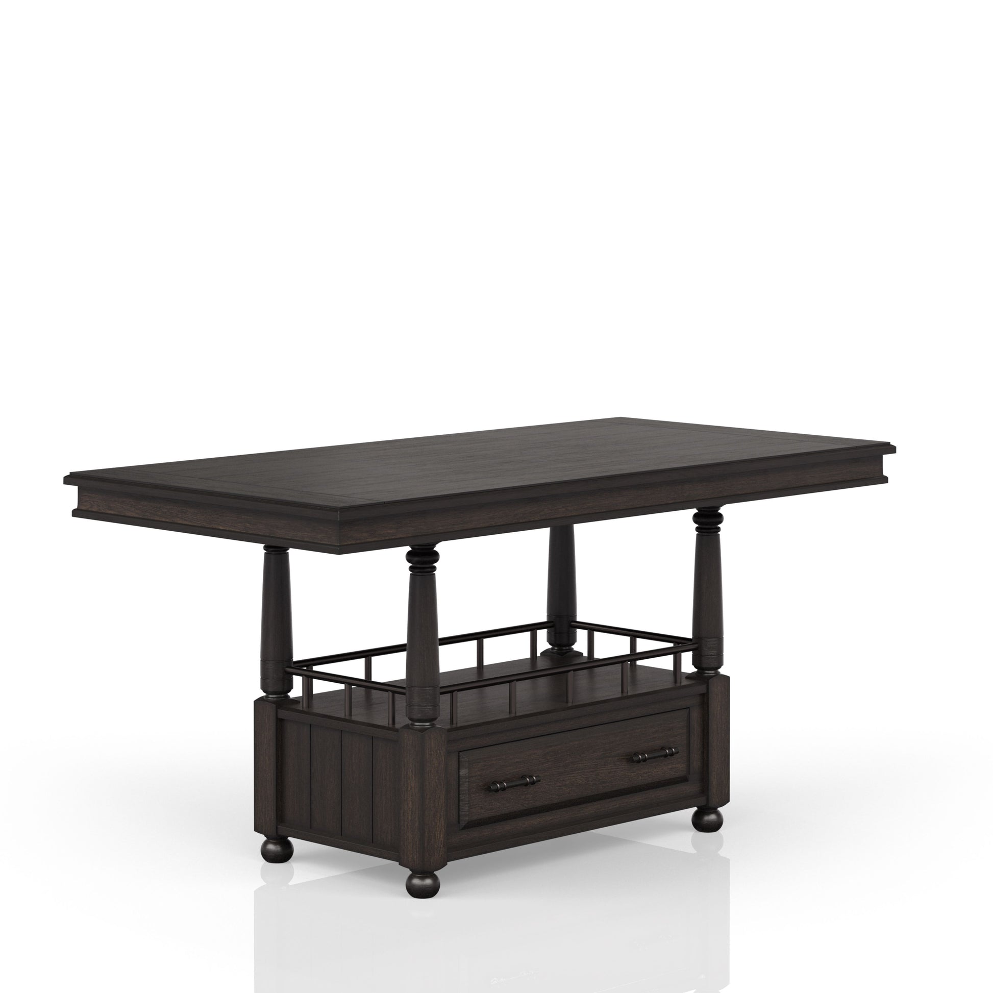 Deep Coffee Counter Height Dining Table Coffee Solid Wood Mdf