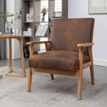 25.38'' Wide Classic Mid Century Modern Arm Chair, Light Brown Light Brown Microfiber
