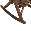 Outsunny Outdoor Wooden Rocking Chair, Single Person Adirondack Rocking Patio Chair With Rustic High Back, Slatted Seat And Backrest For Indoor, Backyard, Garden, Carbonized Brown Wood
