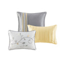 Embroidered 7 Piece Comforter Set Yellow Queen Queen Yellow Polyester