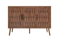 3 Door Cabinet, Accent Storage Cabinet, Suitable For Living Room, Bedroom, Dining Room, Study Walnut Mdf