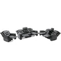 Home Theater Recliner Set Manual Recliner Chair With Wide Armrest, Two Built In Cup Holders For Living Room,Bedroom, Black Old Sku:Sg000760Aab Black Foam Pu Leather