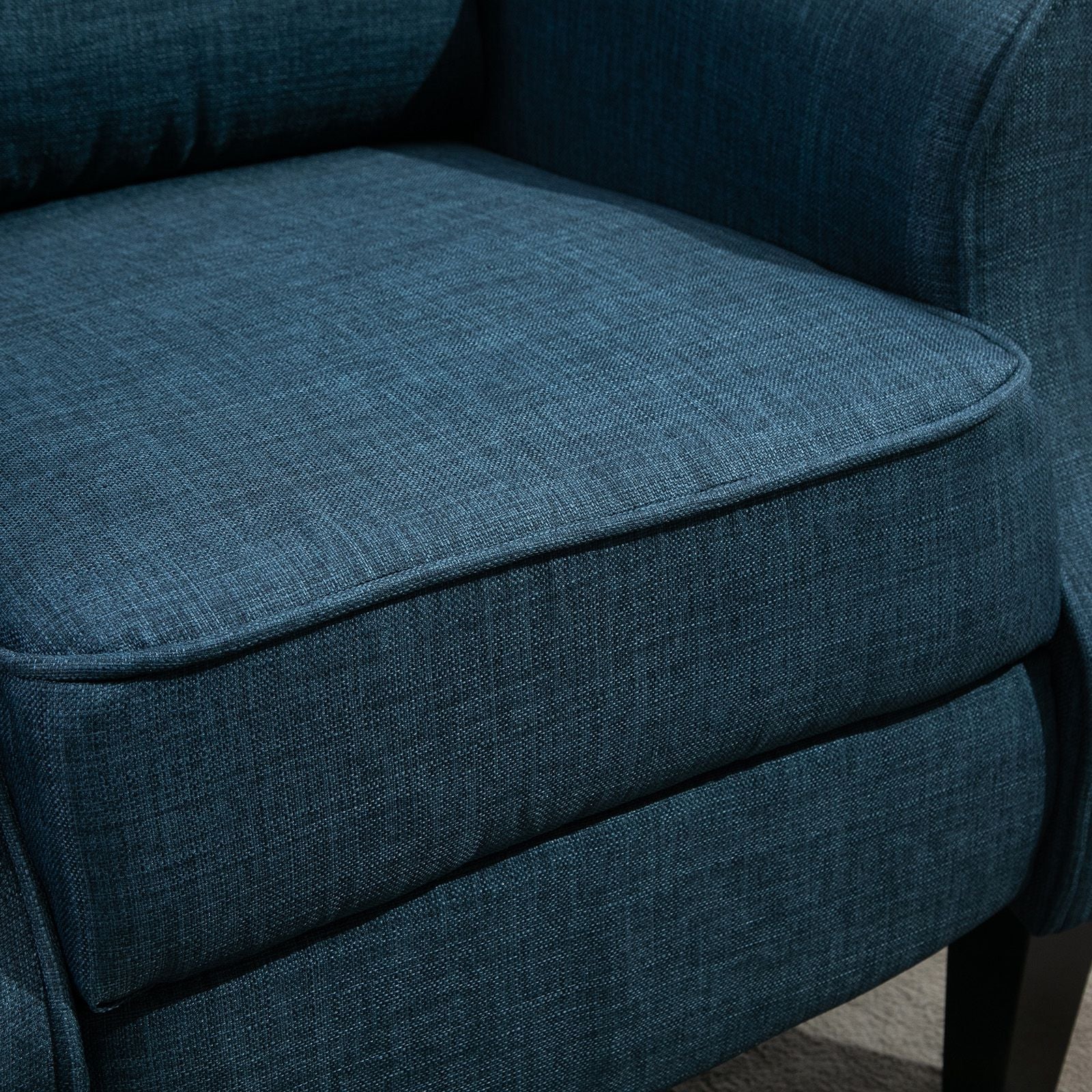 Homcom Massage Recliner Sofa With Heat Function, Remote Control, Blue Blue Polyester