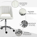 Vinsetto Modern Mid Back Office Chair With Velvet Fabric, Swivel Computer Armless Desk Chair With Hollow Back Design For Home Office, Cream White Cream White Polyester