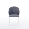 Heng Ming Iron Footed Dining Chair With Adjustable Foot Pads. Suitable For Dining Room, Living Room, Study Room,Set Of 2 Light Gray Wood