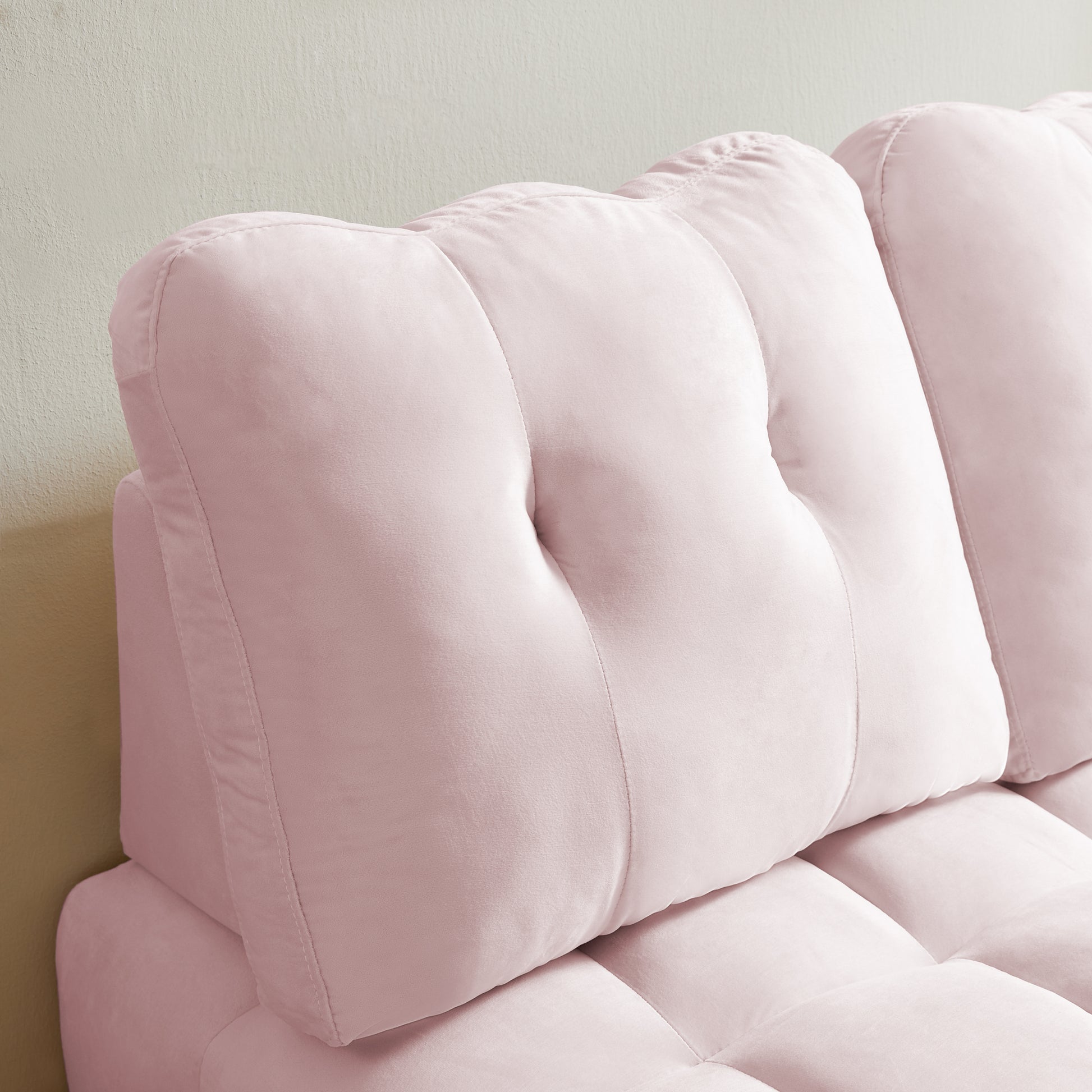 Modern Sofa Velvet Pull Out Bed,Independently Removable Backrest, Have Usb Port And Swivel Phone Stand ,Pink Pink Wood Velvet 2 Seat