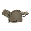 The Granada Recliner In Sage Gray Gray,Sage Manual Handle Wood Handle Microsuede,Polyester